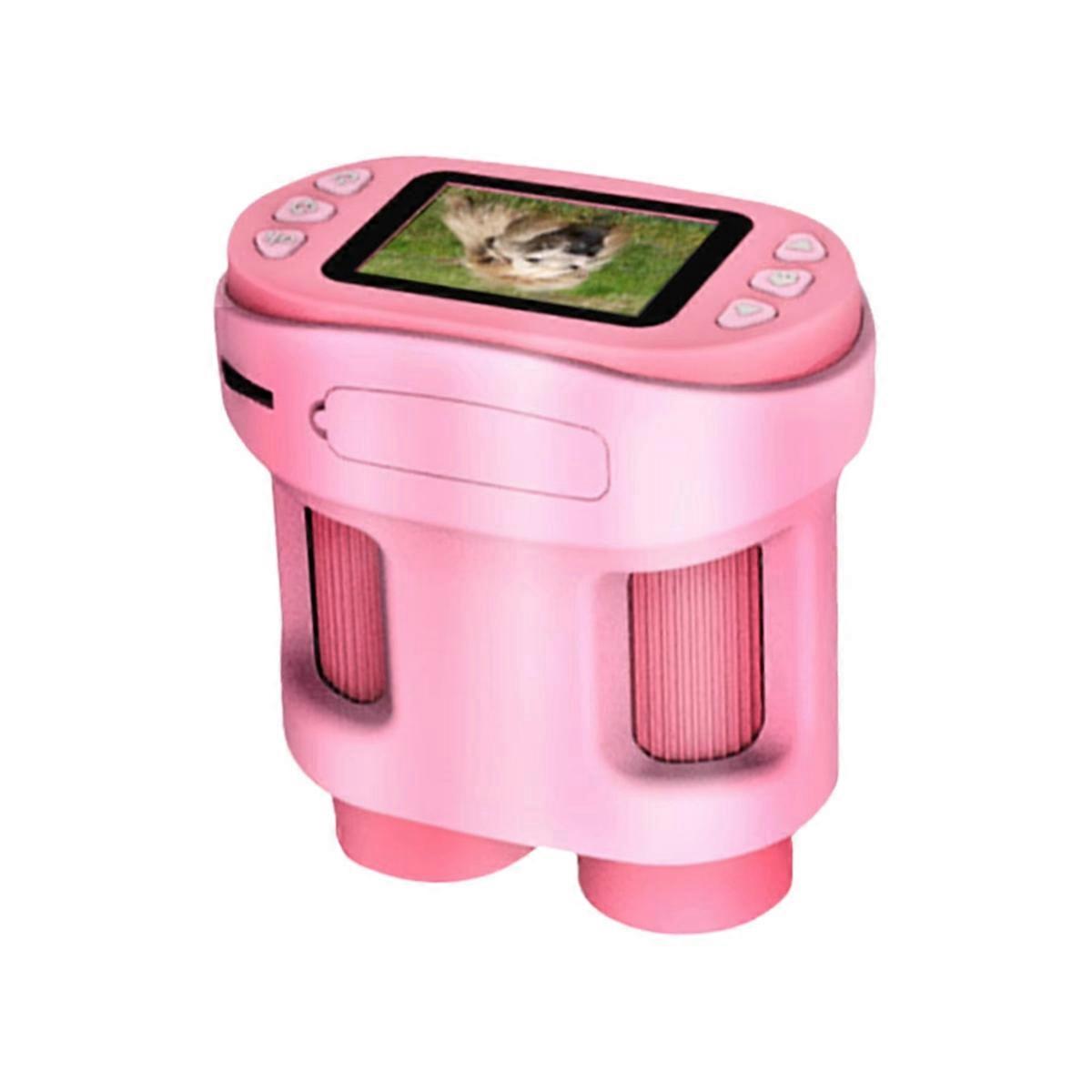 1000X Pocket Microscope Science Toys Handheld LED Light Pink