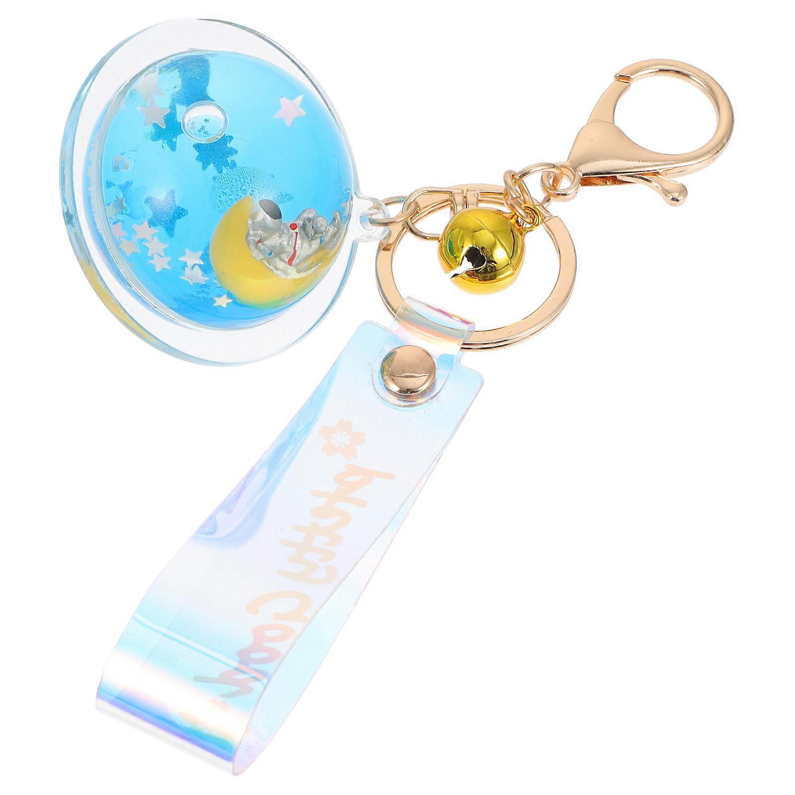 Quicksand Key Ring Spaceman Pendant for Key Decoration 2Pcs Set