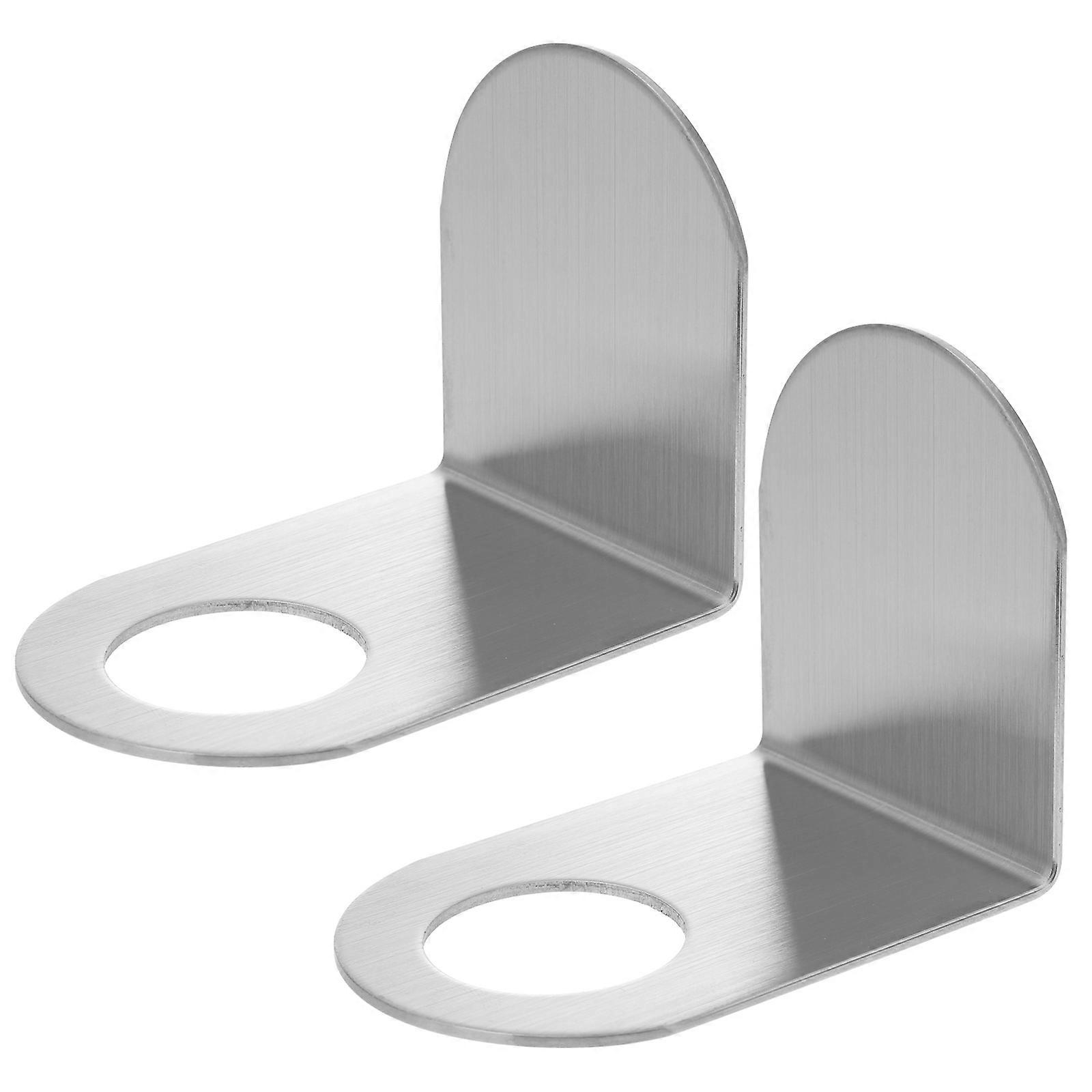 Shampoo Bottle Holder Hook Wall-Mounted Metal Rack 2Pcs for Home Storage