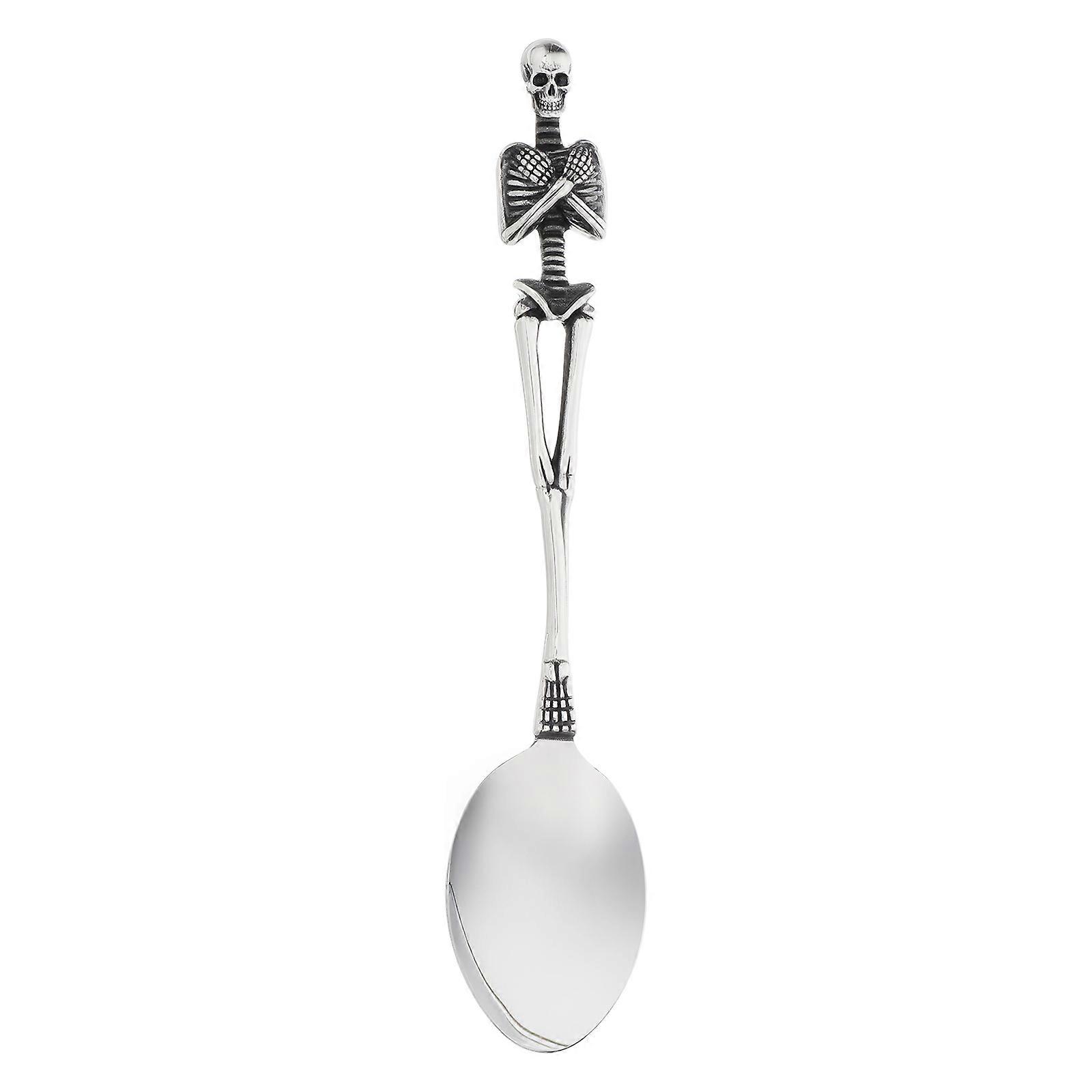 Retro Skeleton Spoon Silver for Kitchen Use 2Pcs Cutlery Set