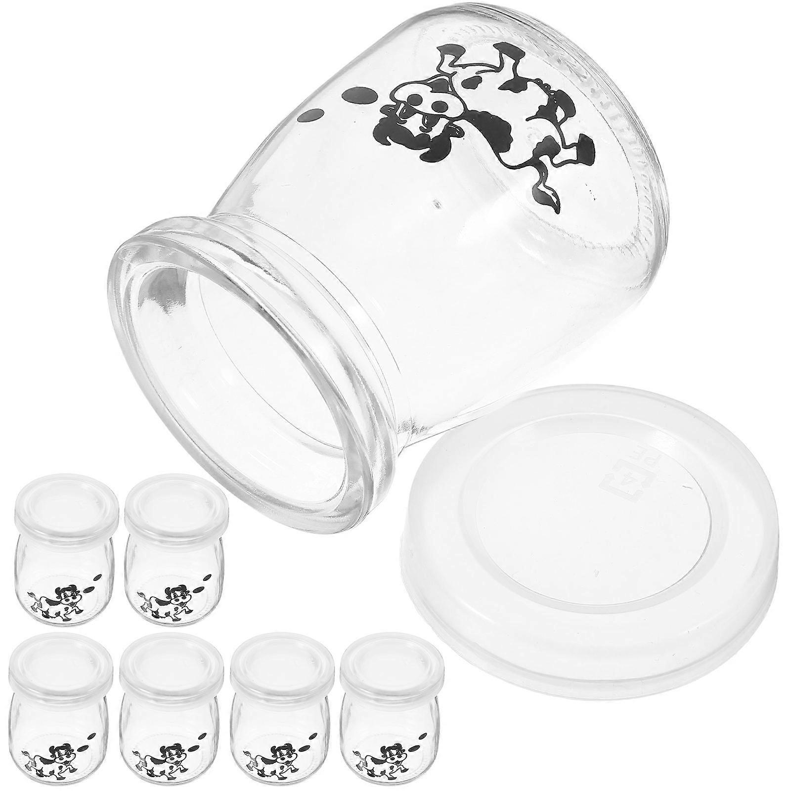 Pudding Jars Pattern Yogurt Bottles Mousse Cups Dessert Cups Transparent 12Pcs Storage Home Use