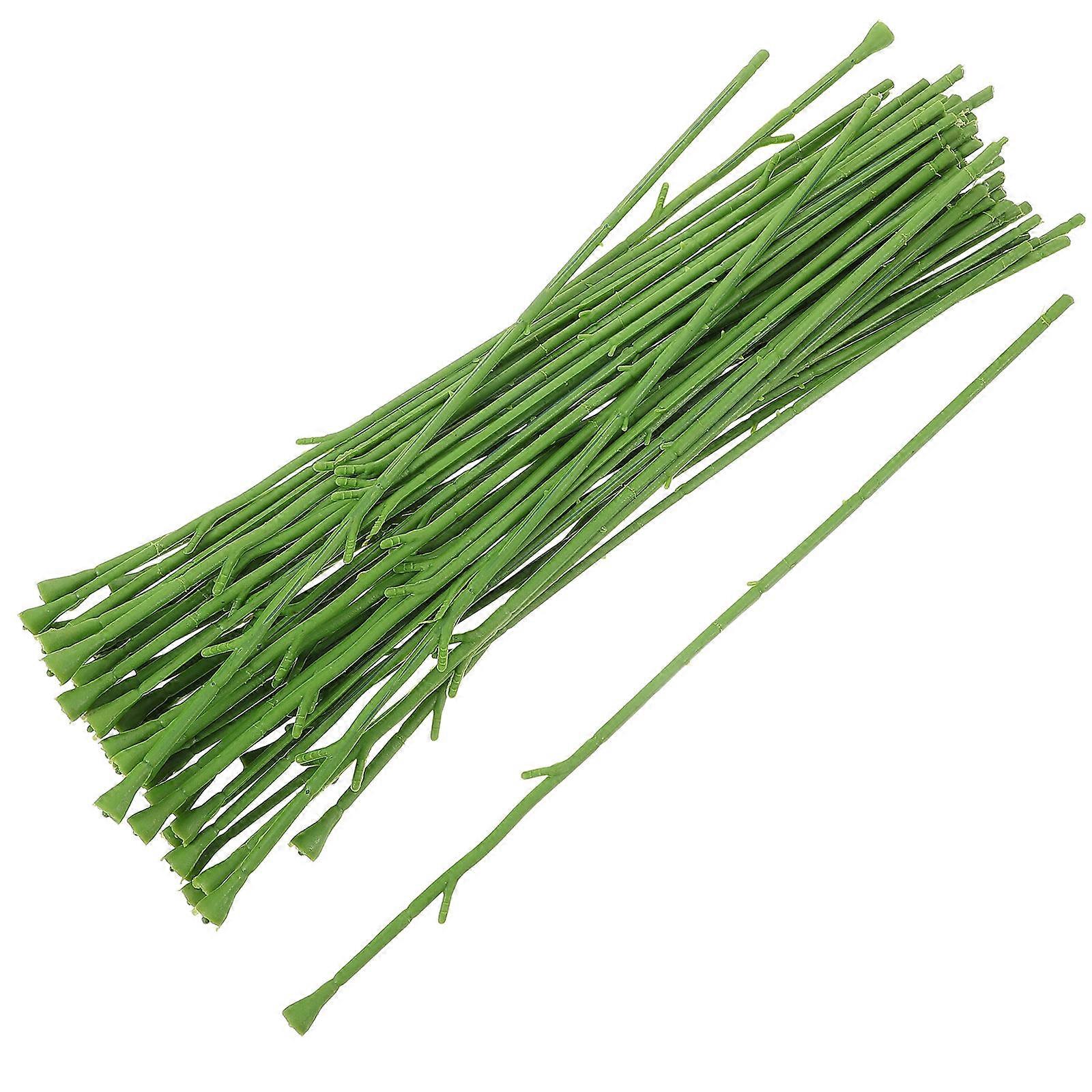 Artificial Flower Stem Green for DIY Making 150Pcs Flower Head Accessory