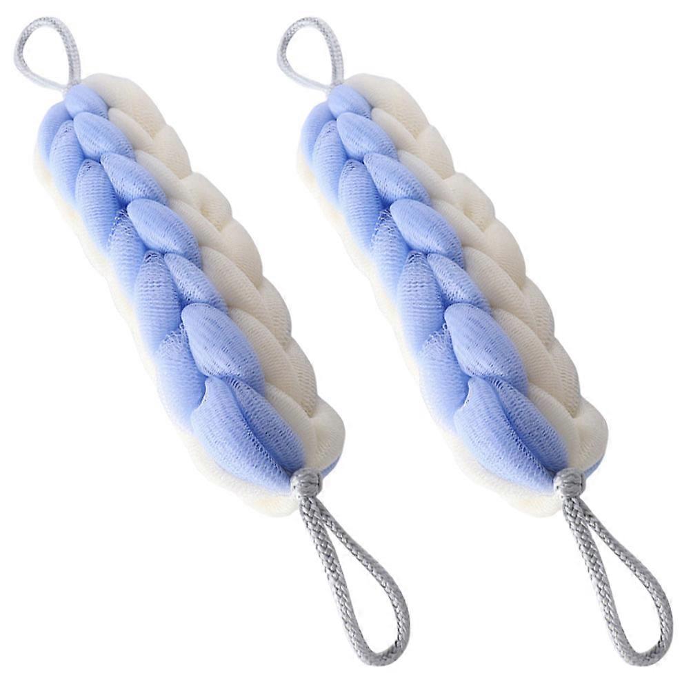 Back Scrubber Bath Shower Strip for Exfoliating 4Pcs Sky-Blue Set