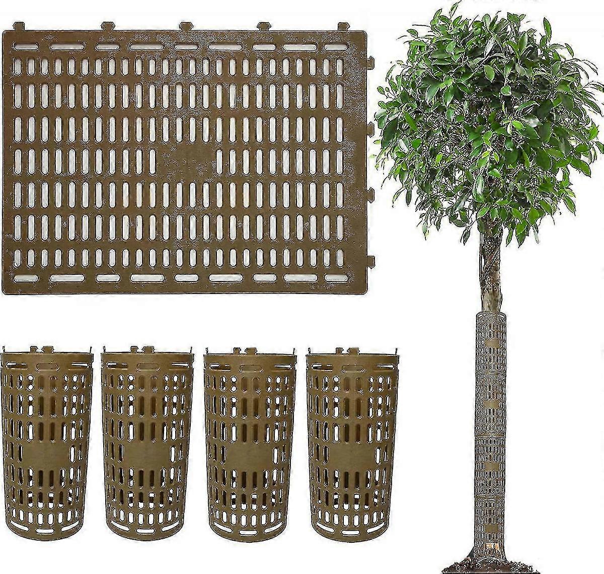 4 Pack Tree Trunk Protectors 15" X 10" Expandable Weather-proof Mesh Tree Bark Protector Flexible Pl