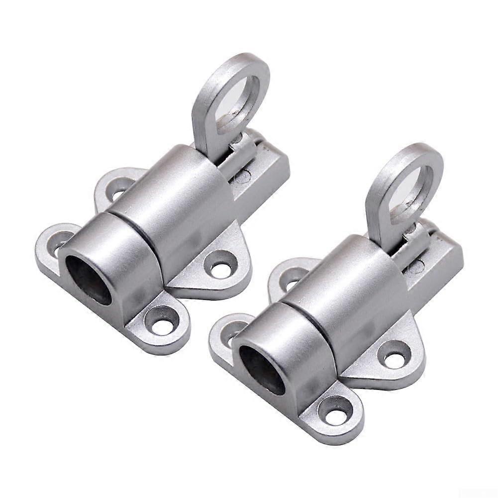 Aluminum Alloy Push Pull Spring Latch Lock For Garden Doors And Cabinets Thickened Base Integrated Spring Silver