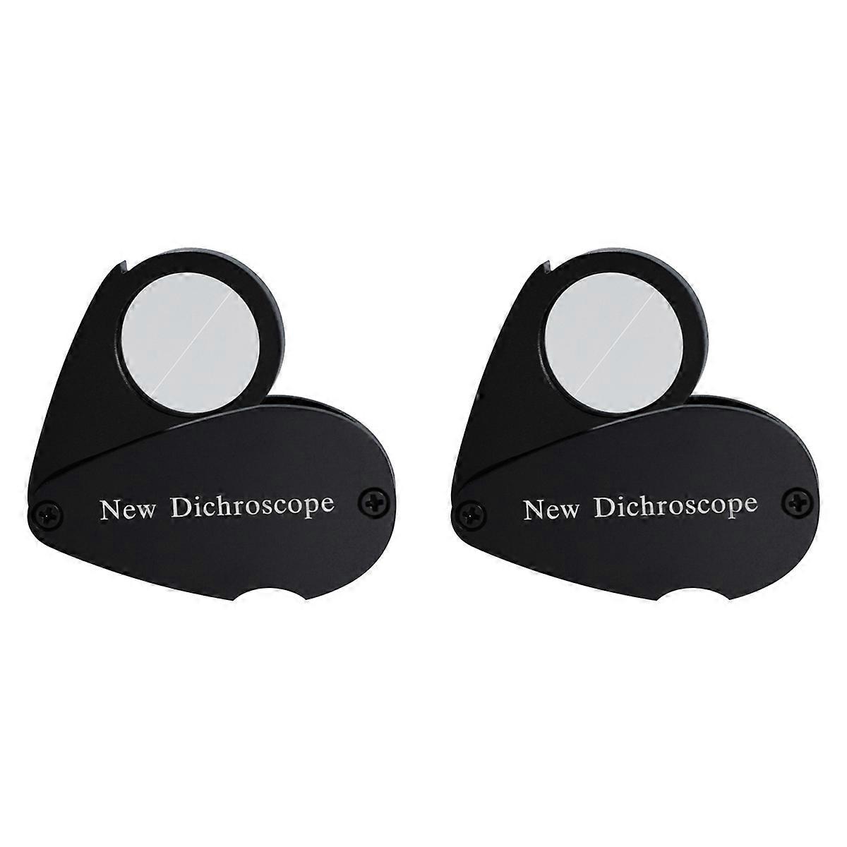 2X Pocket Dichroscope Jewelry Testing 21mm Lens Diameter White Light Foldable Design Clear Lens