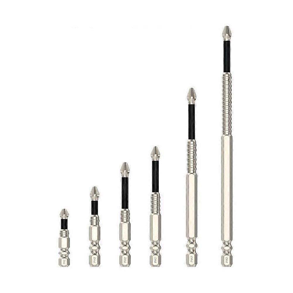 Upgraded Non-Slip PH2 Impact Driver Bit Set Magnetic Carbon Steel Multiple Sizes High Efficiency Durable