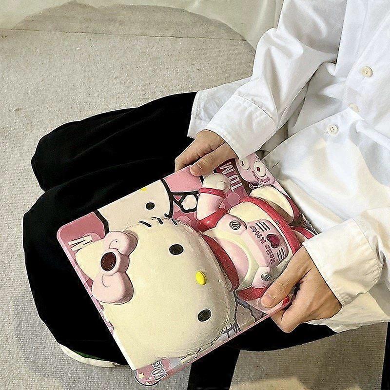 Astronaut Hello Kitty 10.2 inch compatible with Apple compatible with iPad9/8 tablet protective cover air5/6 pen slot Pro rotating 13 inch