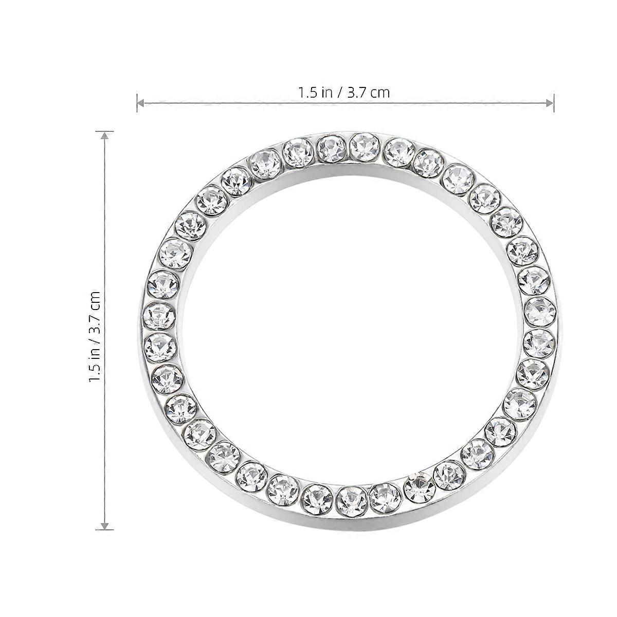 Car Bling Ring Auto Engine Start Button Crystal Rhinestone Ring White