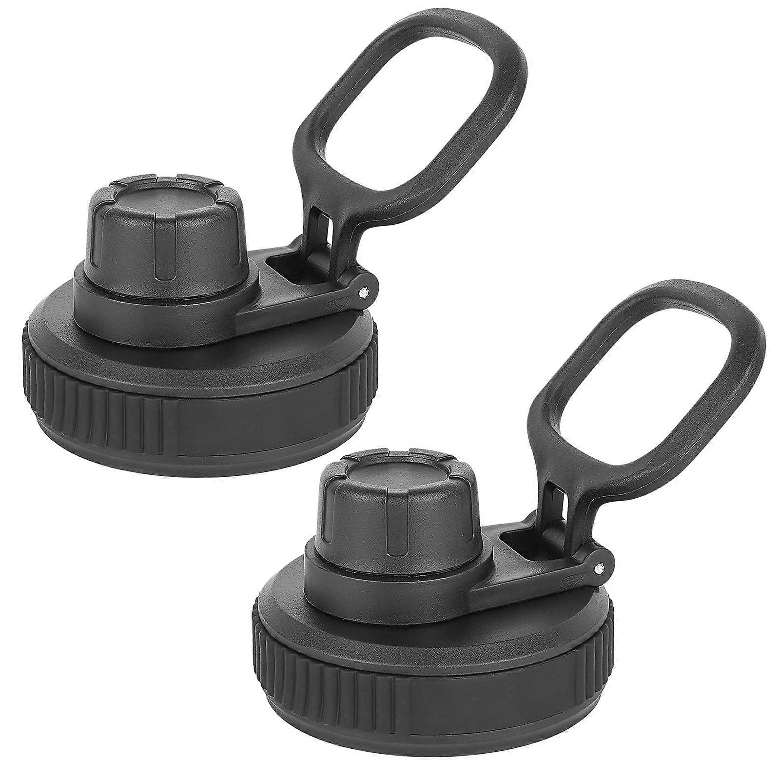 Wide Mouth Water Bottle Lid With Handle 2 Pack Compatible with Hydro Flask Replacement Spout Black 12/16/18/20/32/40/64oz