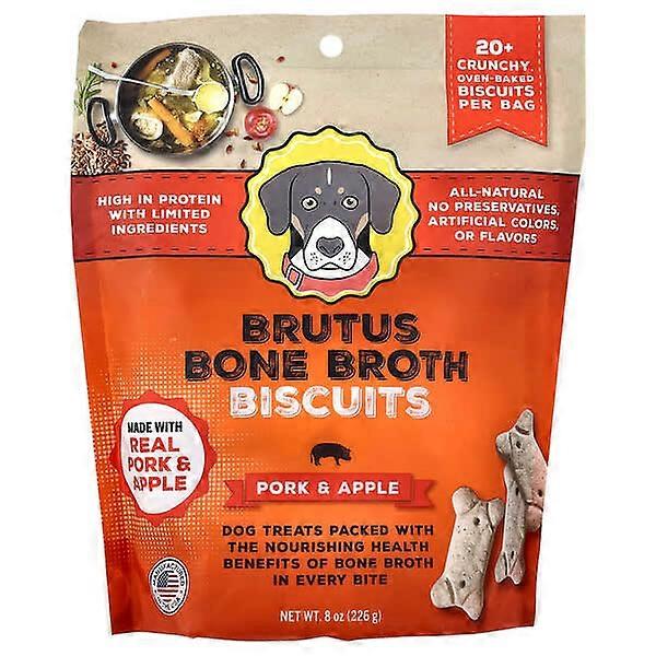 Brutus Bone Broth, Biscuits, For Dogs, Pork & Apple, 8 oz (226 g)