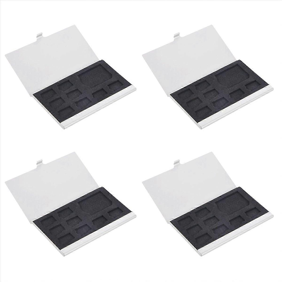 9 SD/SD Memory Card Storage Holder Box Metal Cases 8 TF&1 SD
