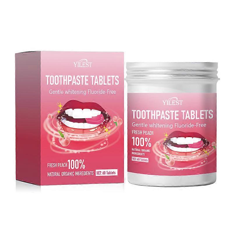 Peach Toothpaste Tablets 60pc   Mint Chewable Toothpaste Tablets 30pc Portable Solid Toothpaste Tablets