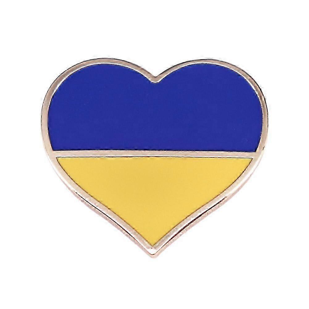 Flag of Ukraine Heart Shape Badge, Flag of Ukraine Heart Lapel Tie Pin