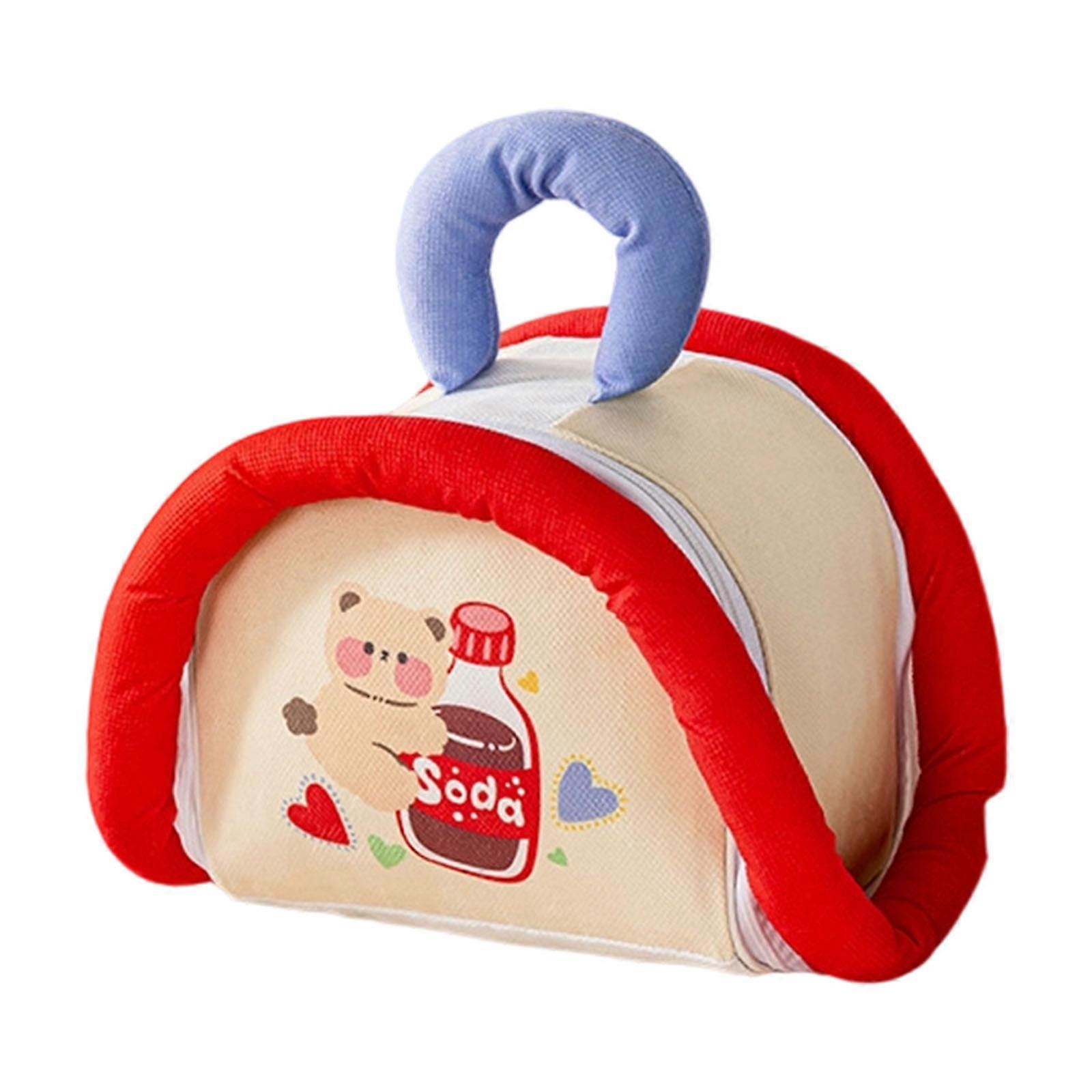 Detachable Compartment Insulated Lunch Container Recyclable Rice Velutinous Fabric Maintains Temperature For Extended Time  Red