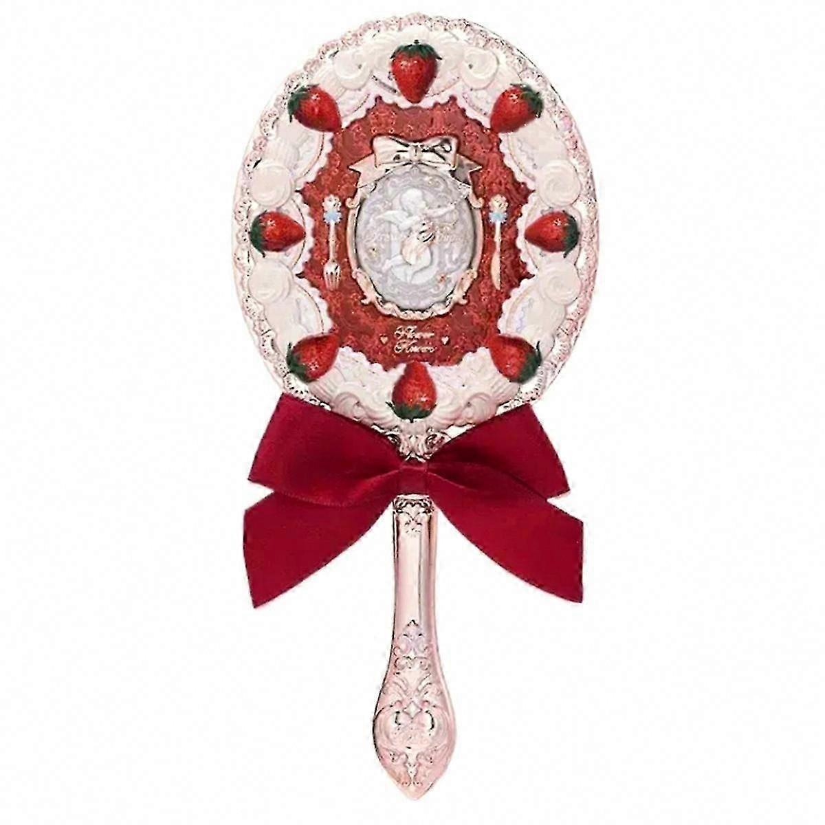 Vintage Strawberry Hand Mirror for Makeup