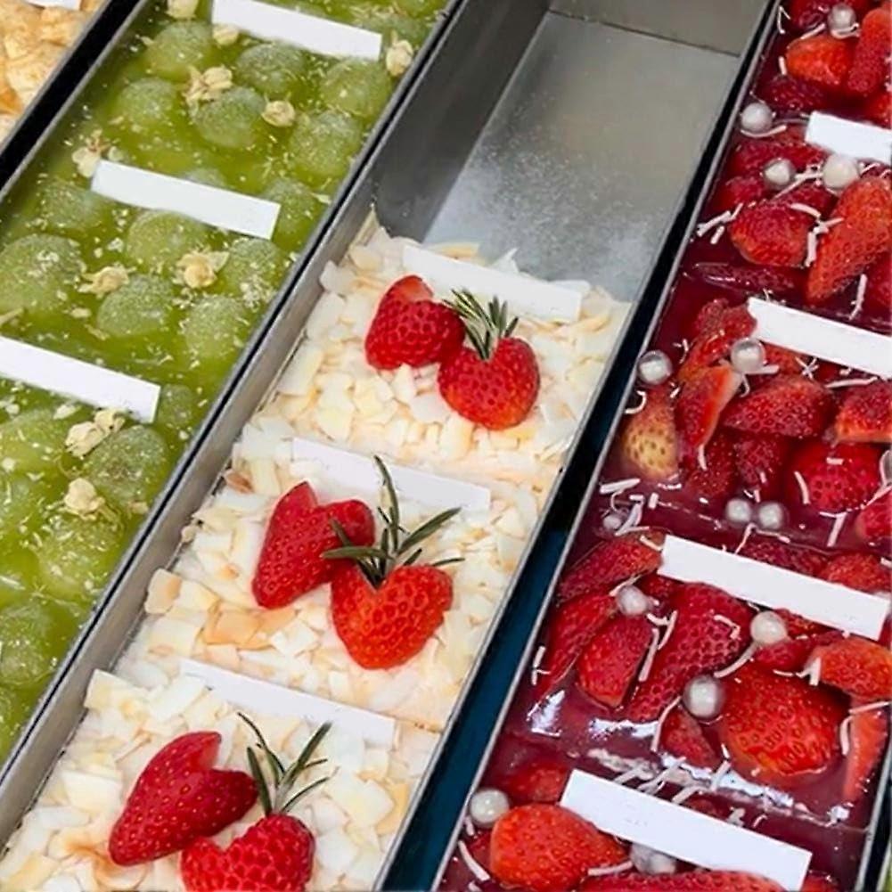 Stainless Steel Tiramisu Mold 40x10 Cm Rectangular With Removable Lid 40x8x6 Cm Inner Size