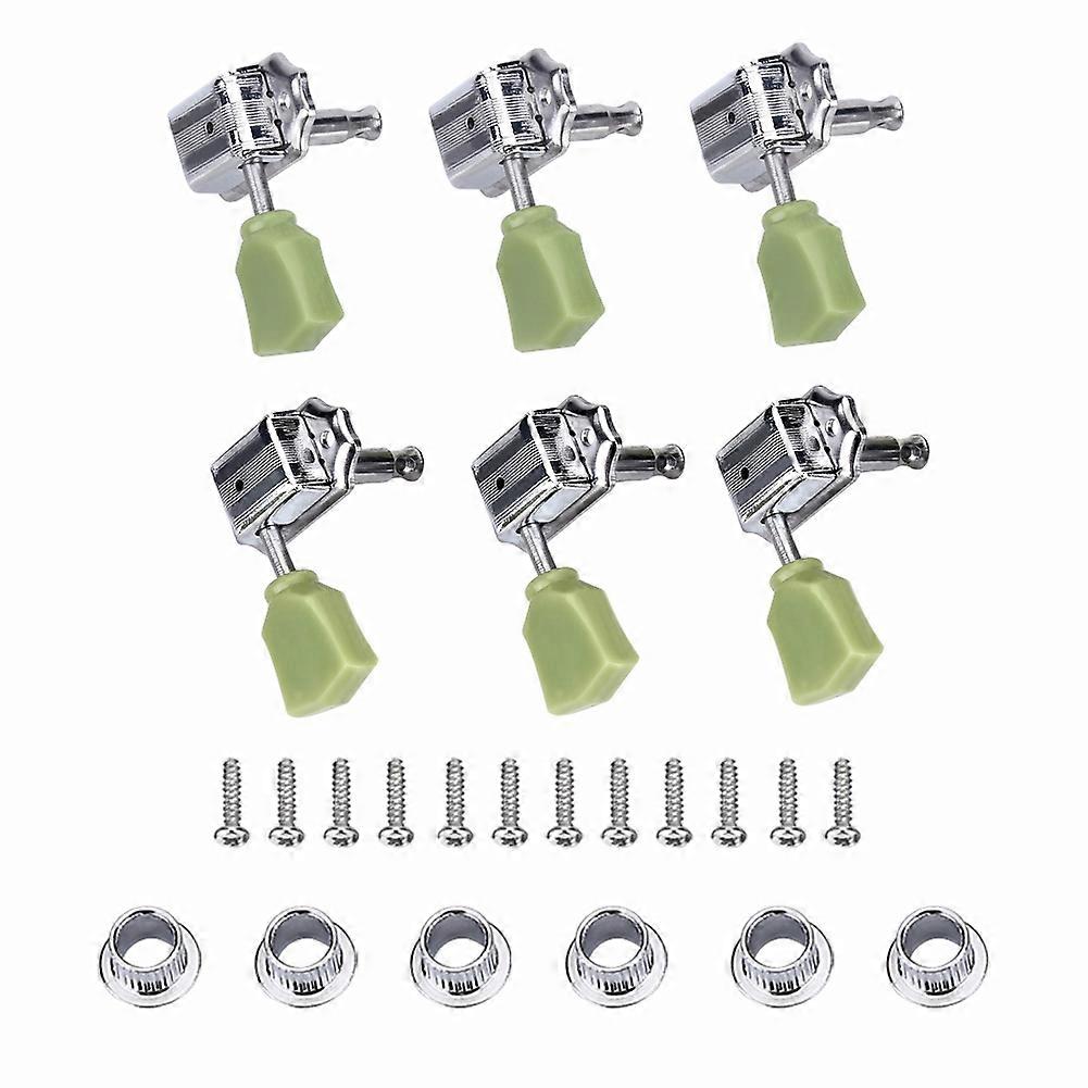 3R 3L Machine Heads String Tuning Key Pegs Tuners Folk/Electric Guitar Silver