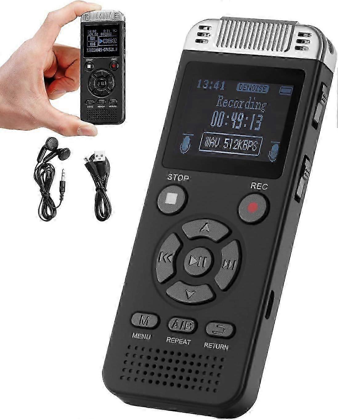 Digital Voice Recorder, 128GB, Voice Activated Recorder with Playback, Recording