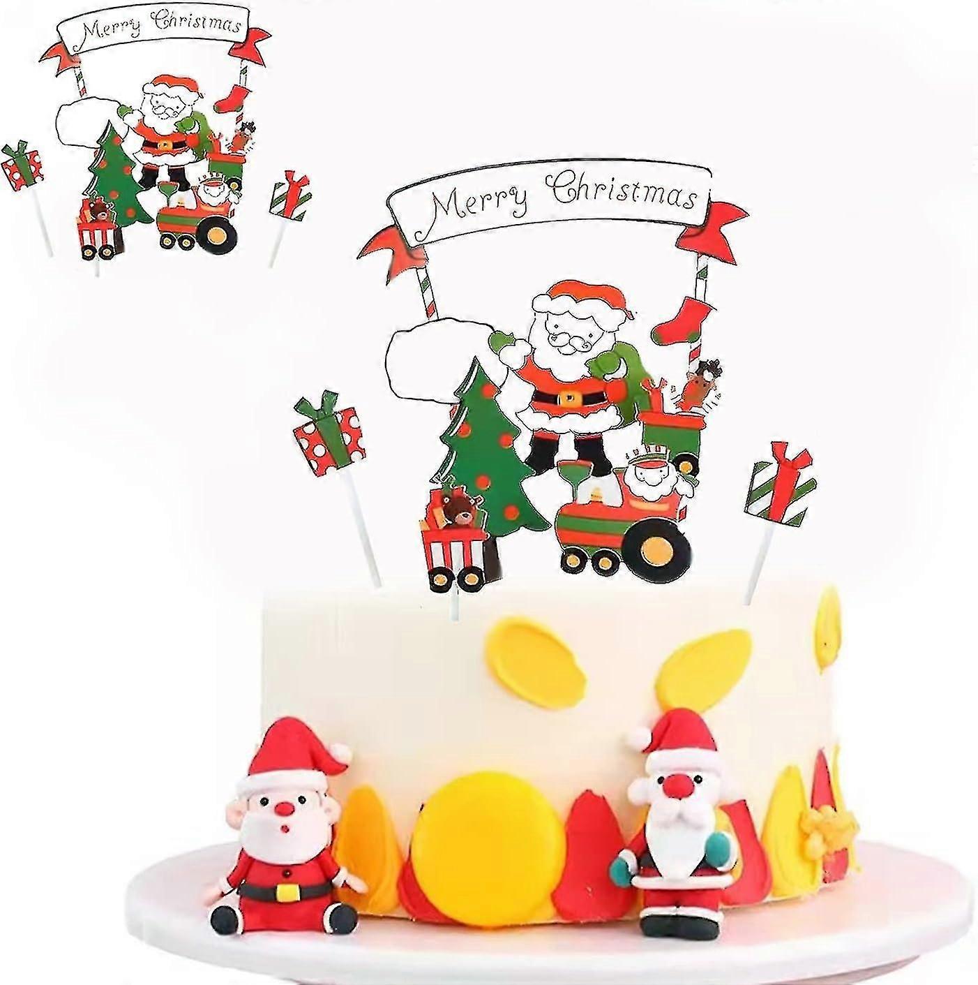 10 Pieces Christmas Cupcake Decorations,Christmas Cake Toppers Christmas Cupcake Toppers,Christmas C