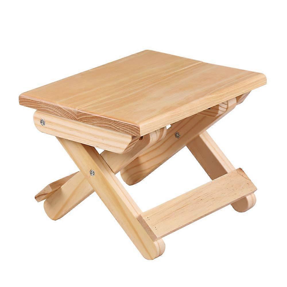 Wooden Folding Stool 7Inch Height SpaceSaving Foldable Step Stool Up To 300 Lbs For Home And Outdoor Use