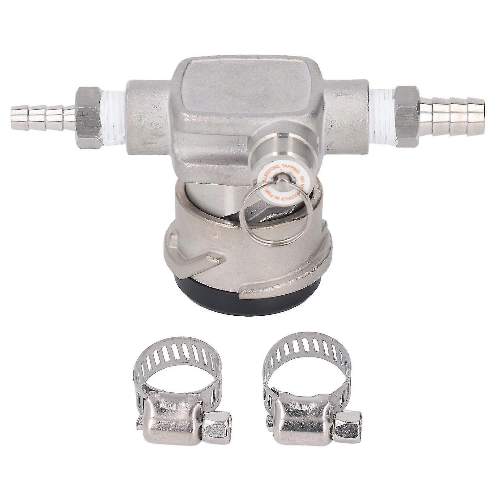 Innovative Stainless Steel Keg Coupler, Standard Design for D System Beer Keg, Space-Saving Design for Easy Installation and Compatibility with