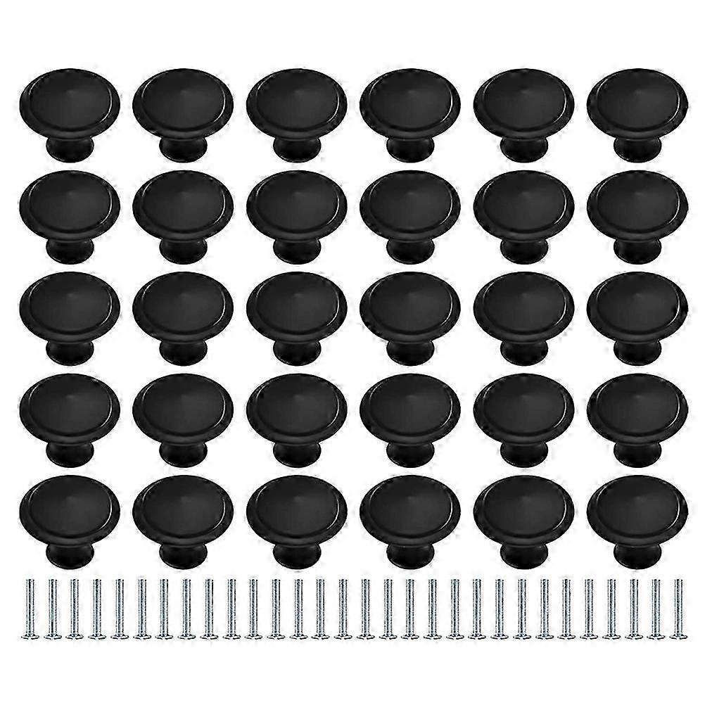30 black knobs for drawers and cabinets. Metal knobs for drawers and cabinets.