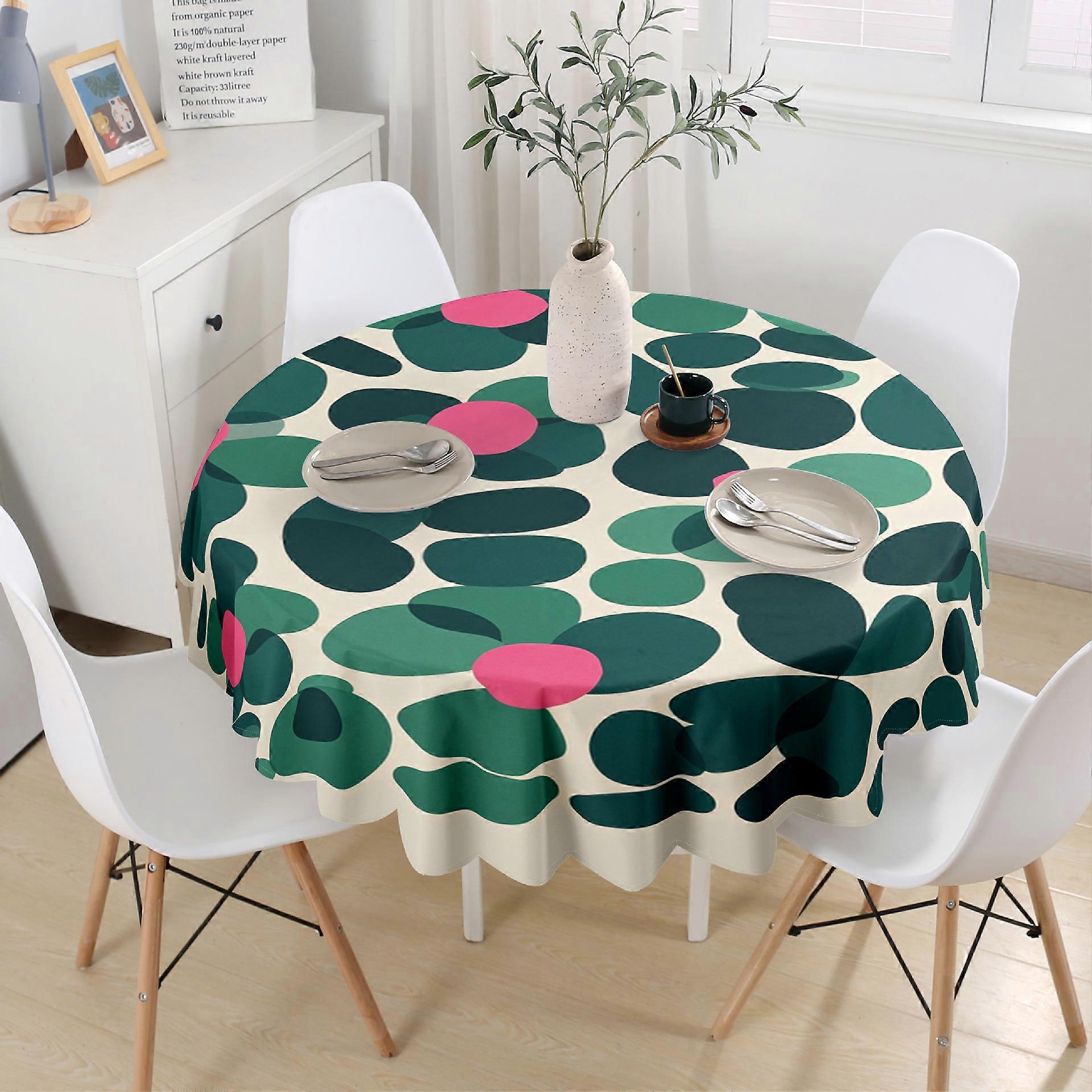 Tablecloth waterproof simple style illustration round high-end decorative tablecloth