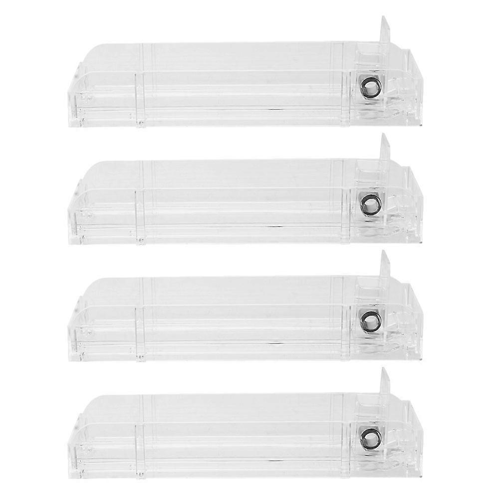 Push Cart Automatic Pusher Rack for Shop 4Pcs Clear Organizer