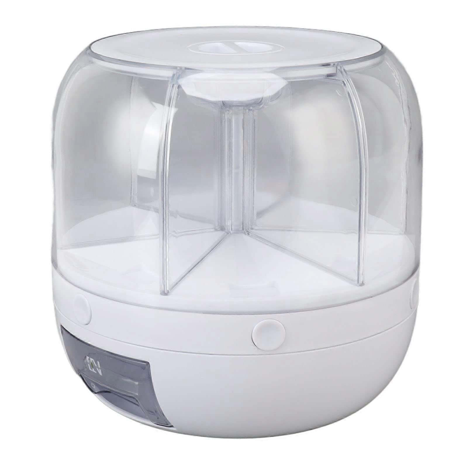 Rotatable Grains Storage Box 6Compartment PP Rice Dispenser With Removable Lid Transparent Design