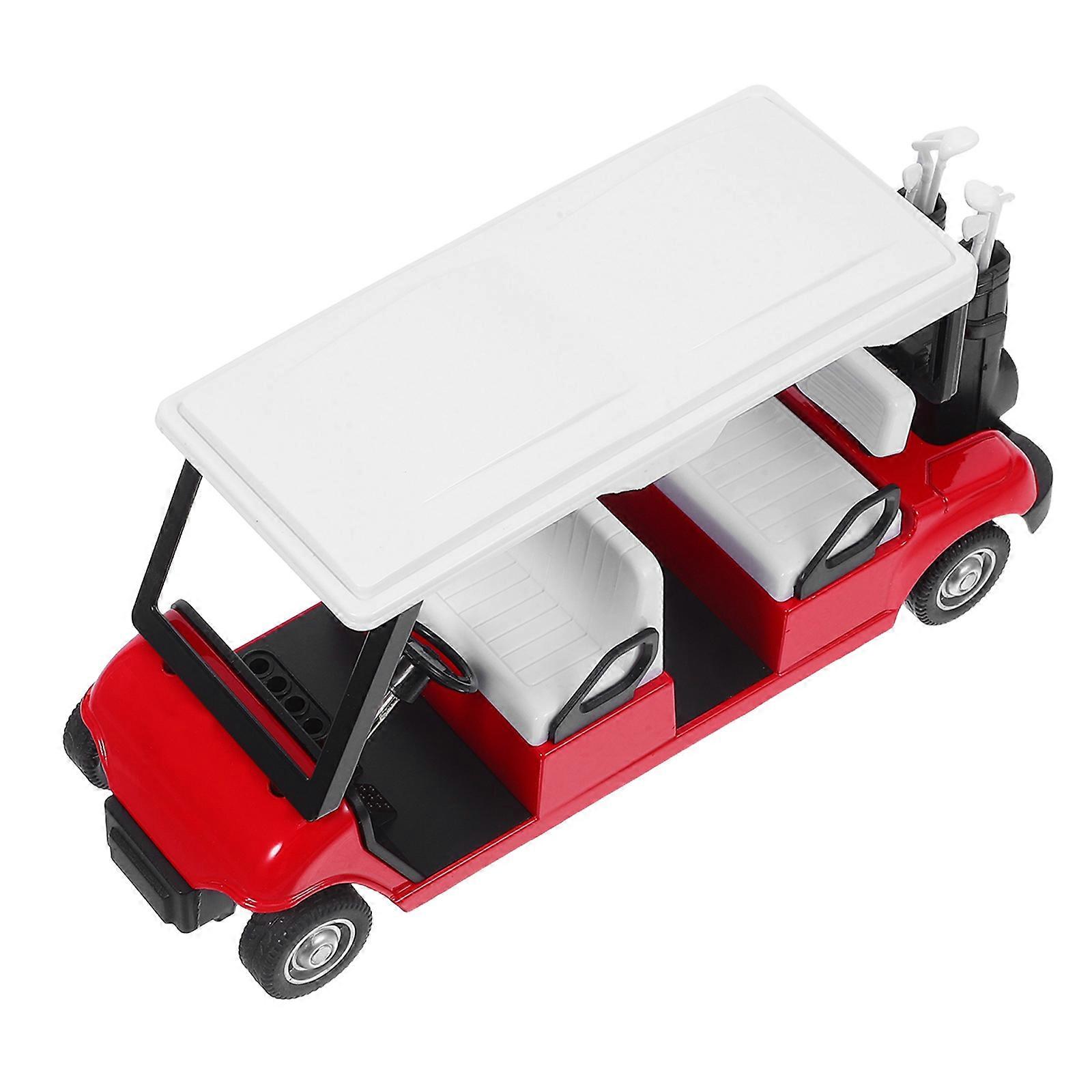 Red Mini Diecast Golf Cart Pullback Action Toy for Collectible Display