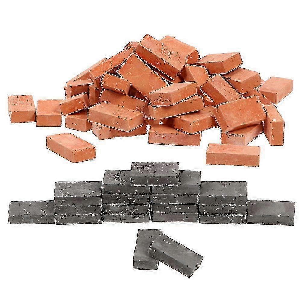 100 Pcs Miniature Bricks Clay Brick Models Micro Landscape Brick Model Sand Table Decor