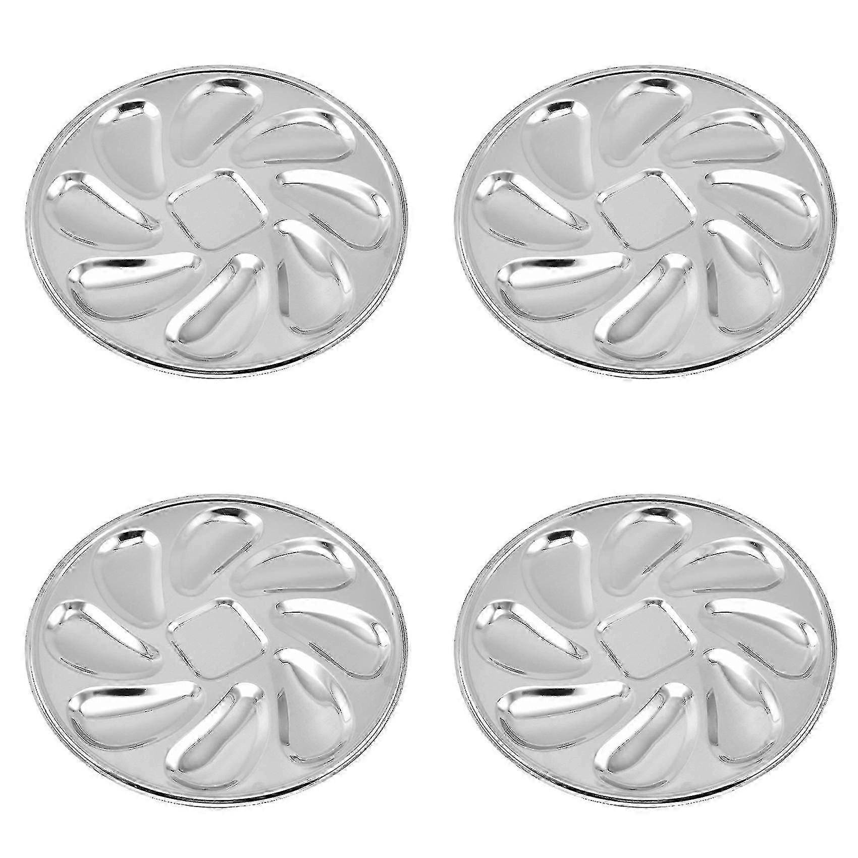4pcs Oyster Plate Piatti di ostriche in acciaio inossidabile Shell Contenitore di ostriche durevole con 8 fessure per Oys-yyc-