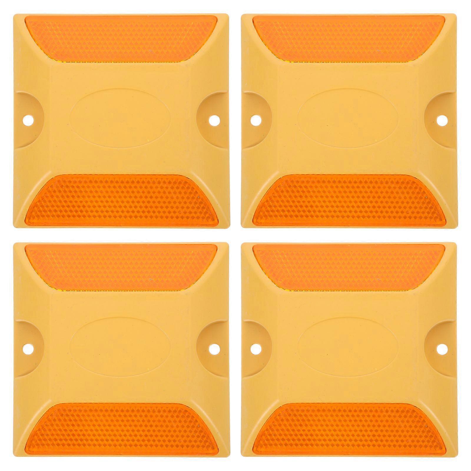 4pcs Highway Road Deceleration Plate Buffer Pad Speeds Limit Reflective Blocks