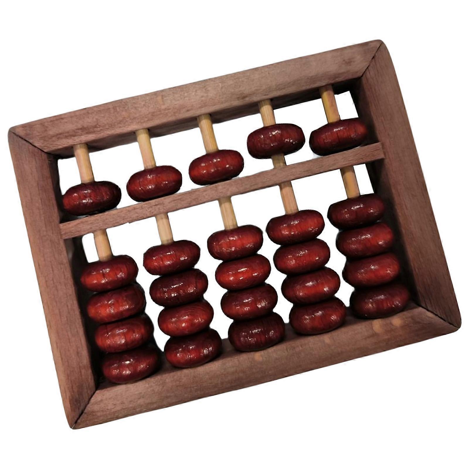 Traditional Abacus Chinese Abacus 5 Digits Abacus Soroban Math Learning Tool Mathematics Training for Math Teaching  Red