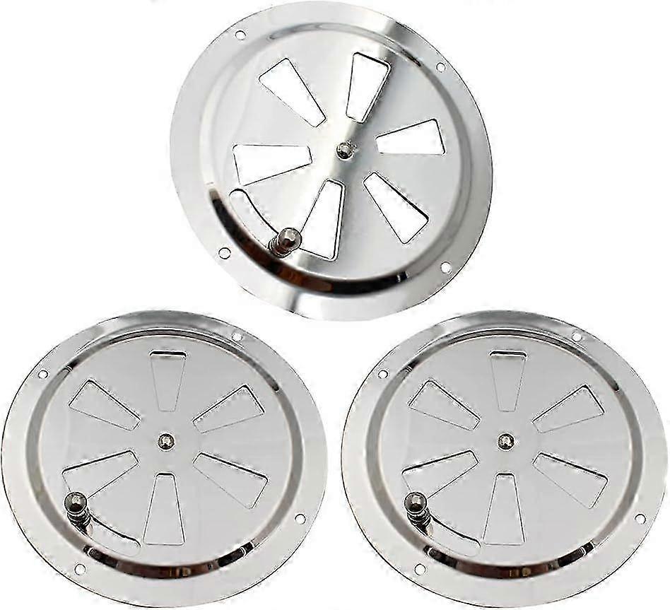 3 stk. rund ventilationsgitter, ventilationsrosette i rustfrit stål