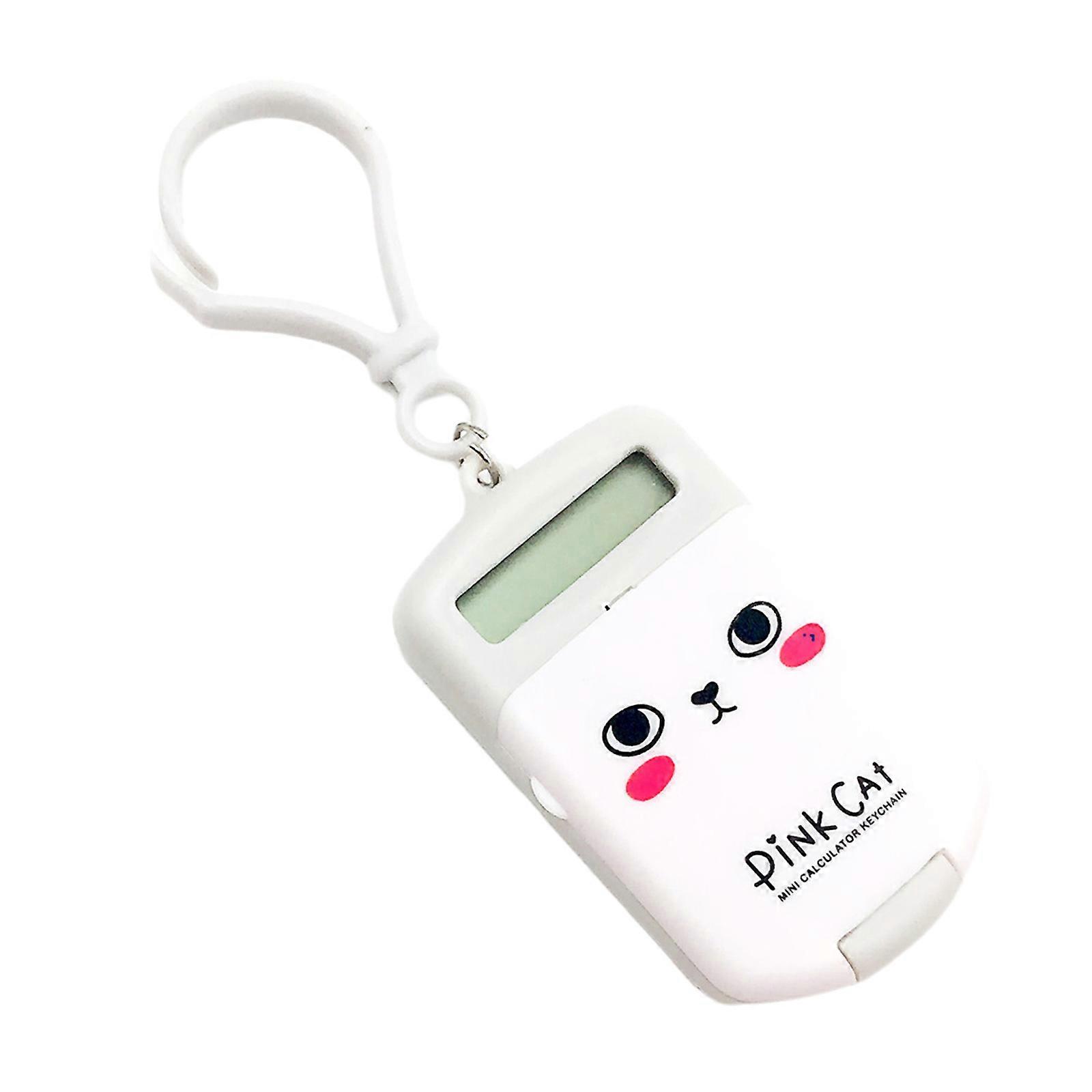 Essential Pocket Calculator Keychain Convenient Tiny Student Electronic Calculator for Students Office Use Quiet Design  grey