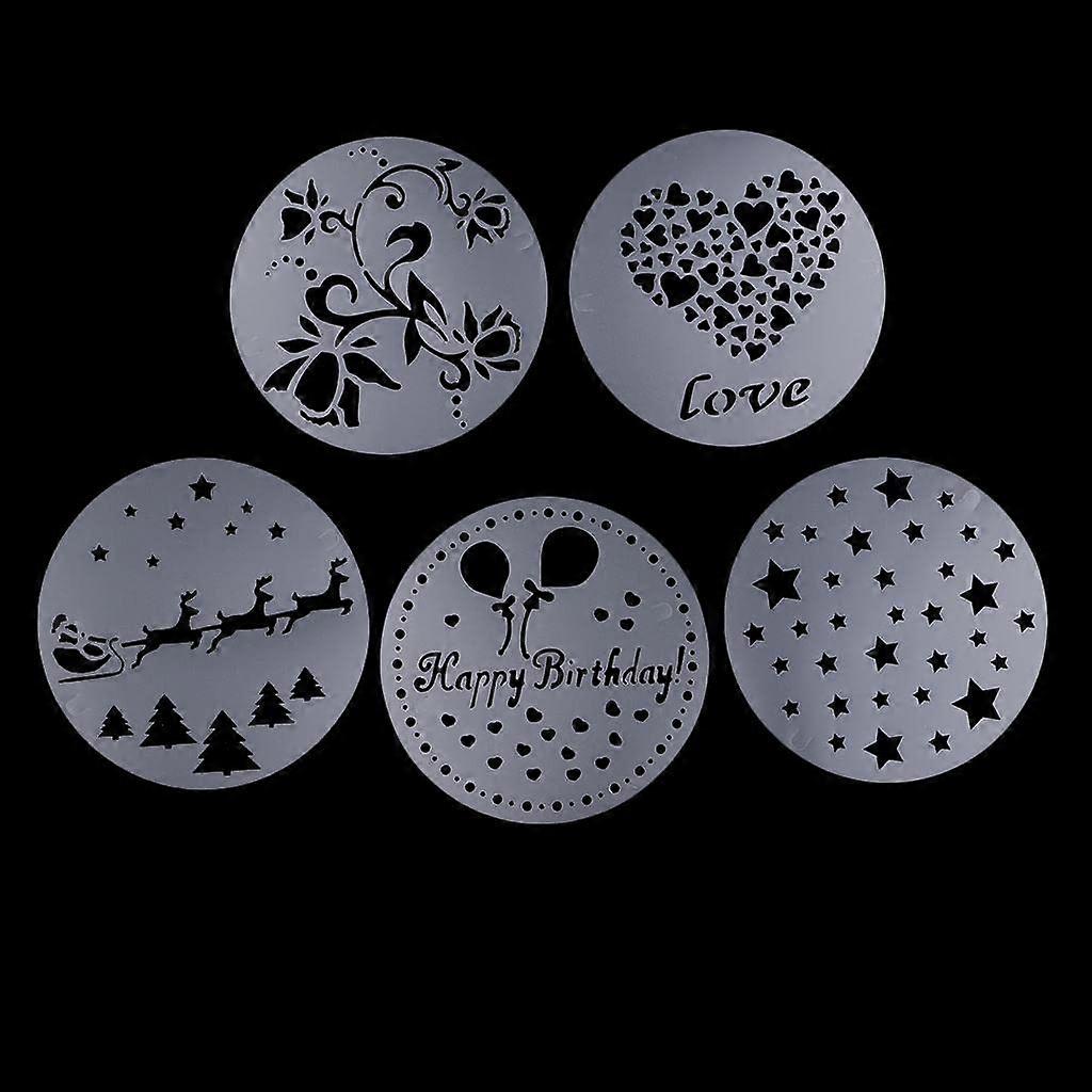 Cake Stencil Set 5Pc 233mm for Fondant Decorating, Baking, Sugar Art and DIY Cake Design