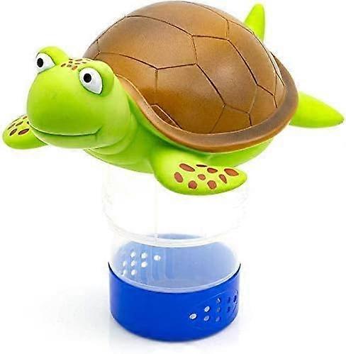 Floating Pool Chlorinator Turtle Design with Adjustable Flow for 3 Inch Tablets and Safety Lid