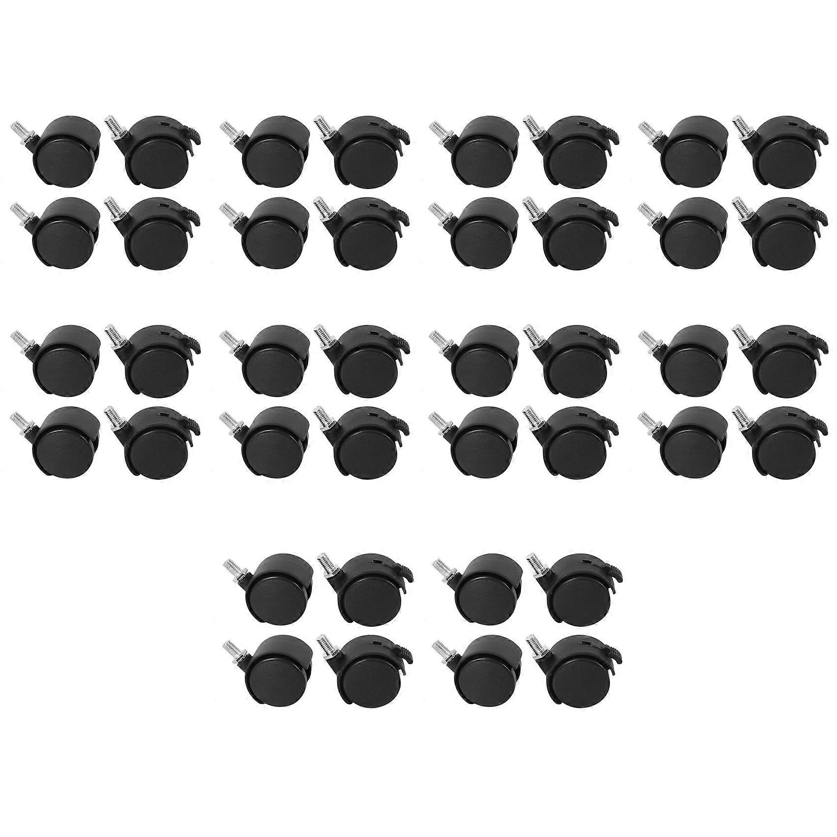 Set of 40 Screw in Caster Wheels - 2 with Lock Function