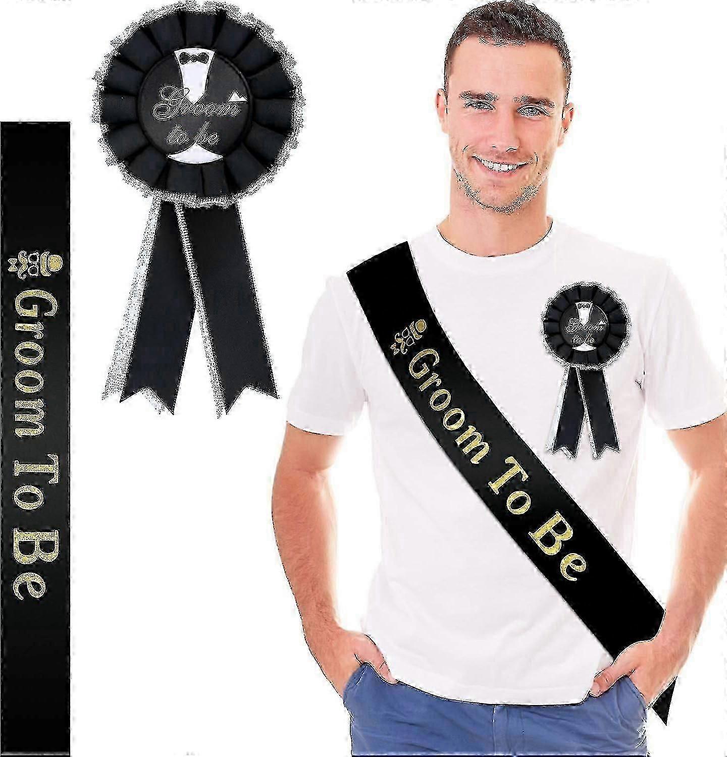 Groom Celebration Sash Badge Set