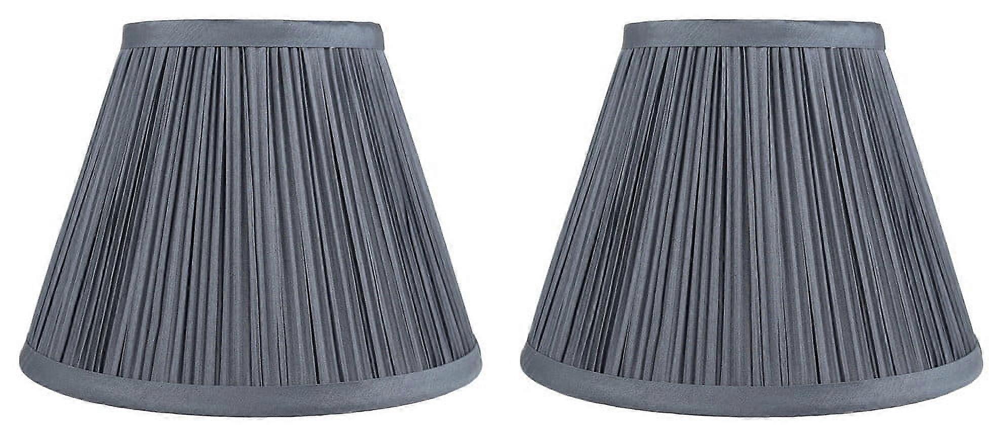 Urbanest Softback Mushroom Pleated Lamp Shades, 5x9x7", Gray, Set of 2