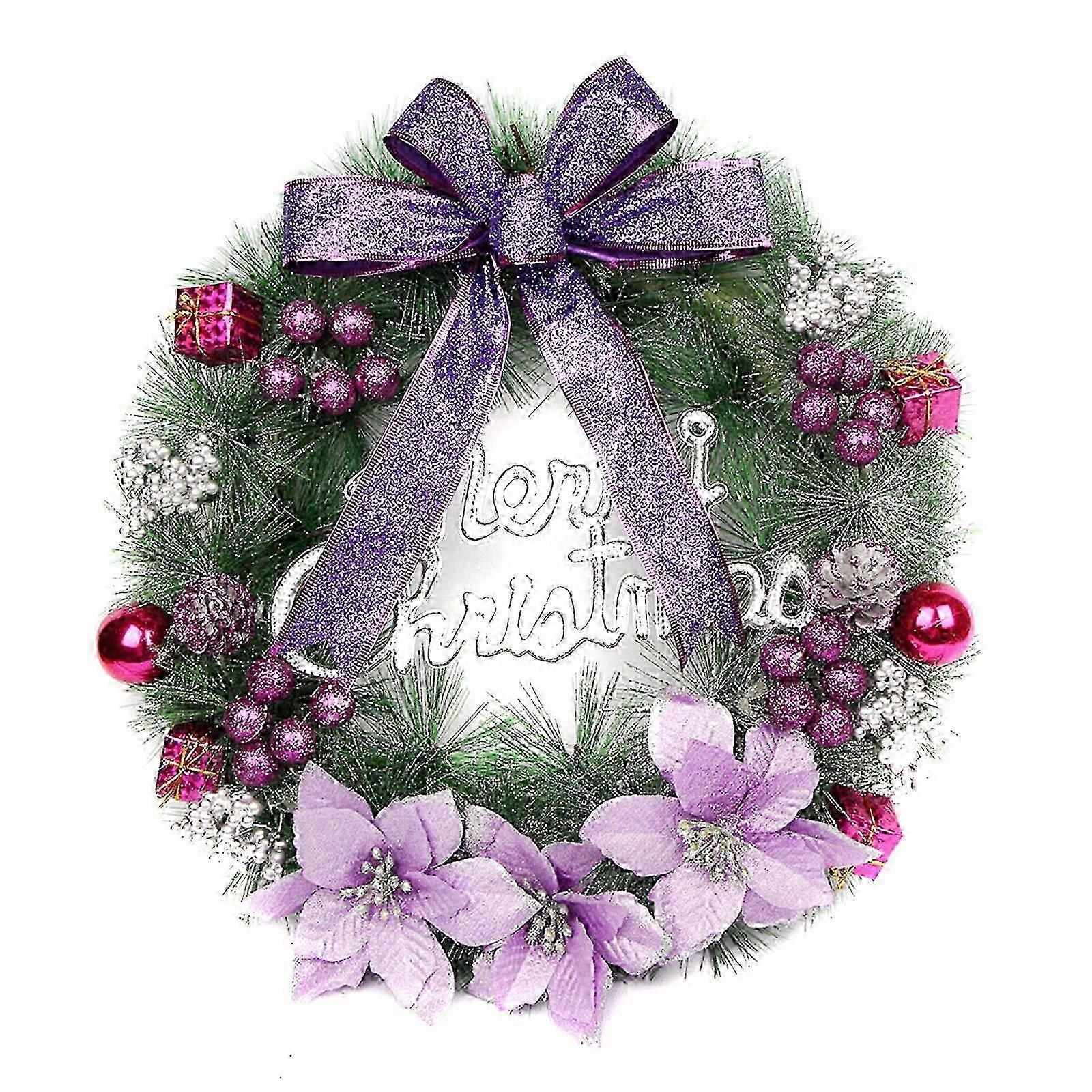 Scandinavian Style Christmas Garland - Handmade Wreath with Red Berries