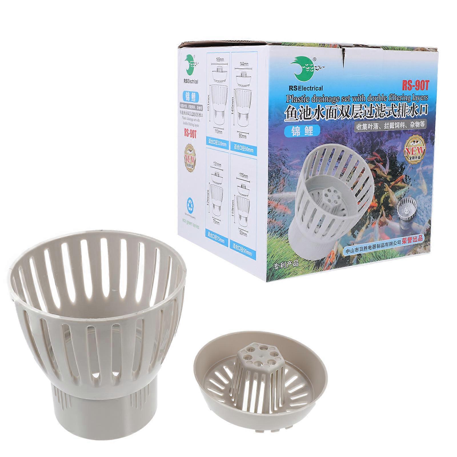 Fish Pond Filter Skimmer Leaf Collector Drain Control 2Pcs for Pond