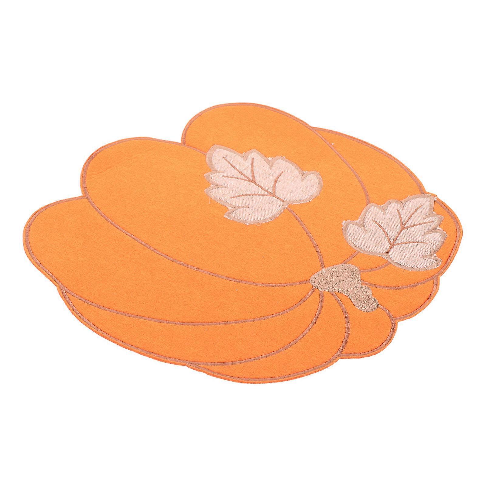 Embroidered Pumpkin Halloween Table Mat Placemat for Table Use Orange