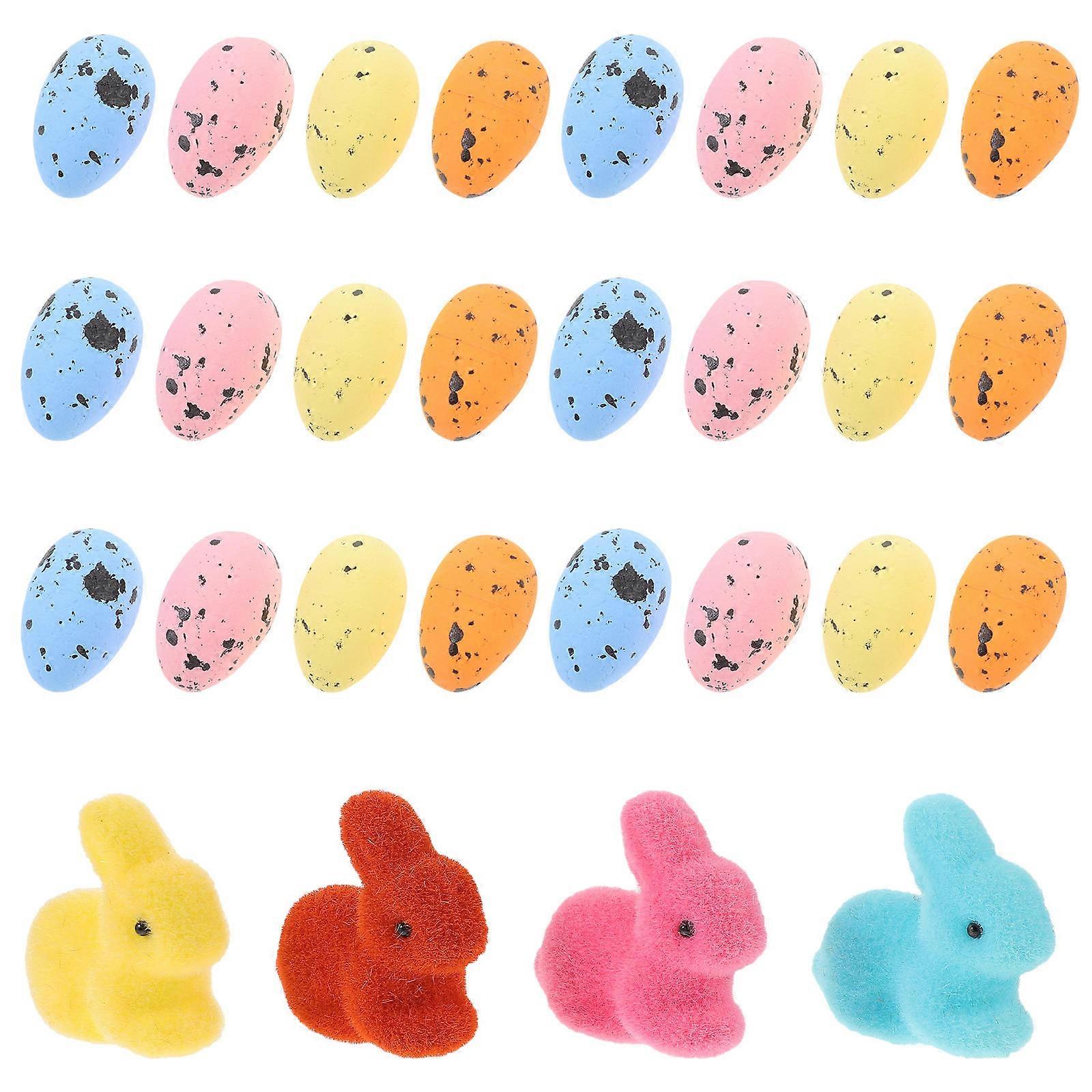 DIY Easter Eggs Foam Bunny Ornaments Easter Decoration 84Pcs Set
