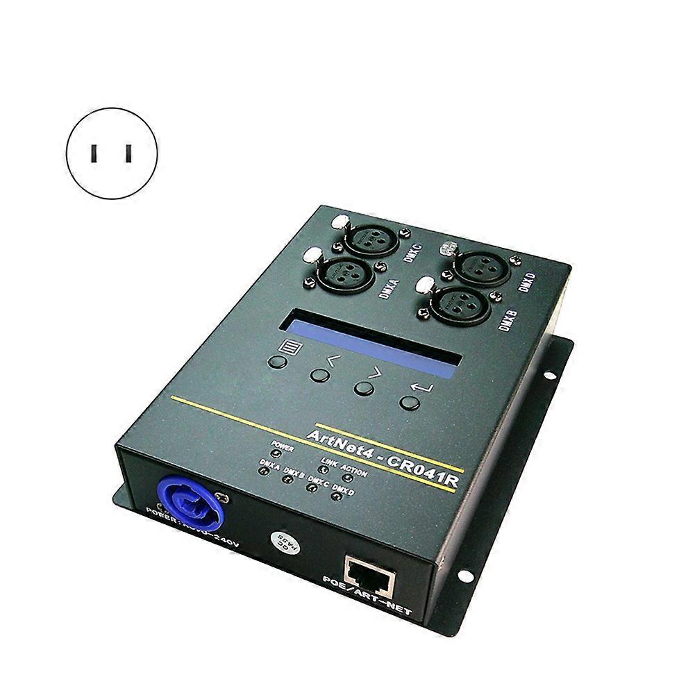 4 Output 3Pin DMX512 Interface Network Converter Extension for Stage DMX Ethernet Lighting Controller Interface US Plug