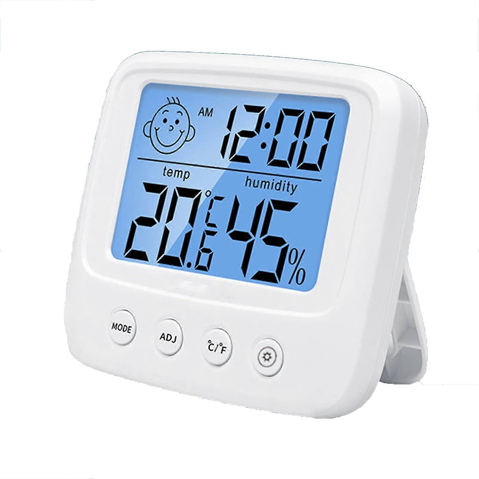 Digital Weather Station Wall Clock with Outdoor Sensor, LED Alarm, Indoor Outdoor Temperature and Humidity Monitor