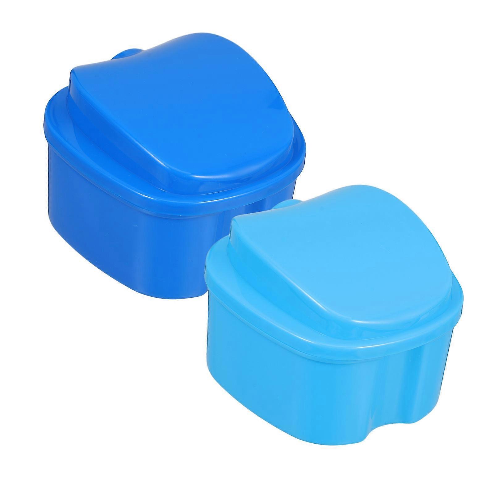 Portable Denture Storage Case with Filter Layer for False Teeth Storage
