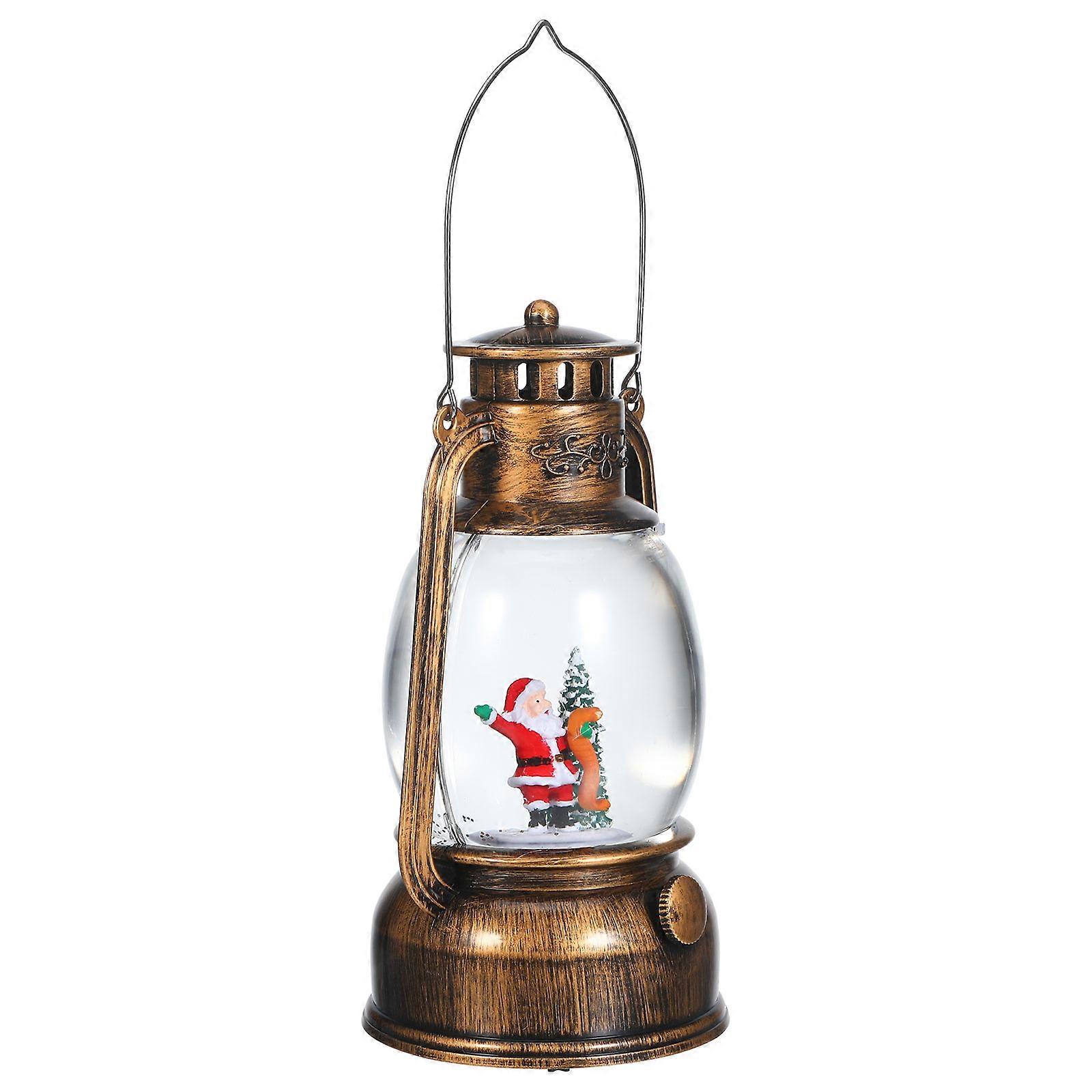 Christmas Snow Globe Lantern with Music Function Holiday Table Decoration